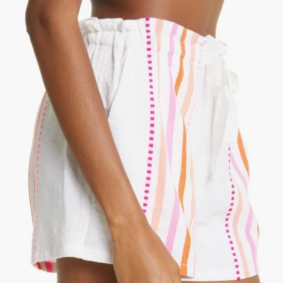 NEW lemlem Eshe Striped Cotton Blend Shorts